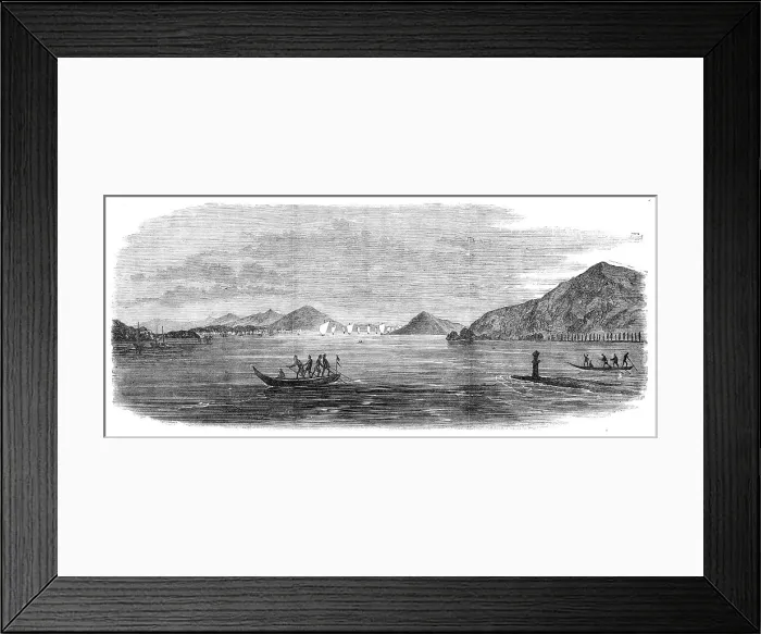 Framed Print : Scenes in Japan: the Strait of Simonosaki, 1864. Creator: Unknown Framed Print : Scenes in Japan: the Strait of Simonosaki, 1864. Creator: Unknown