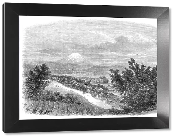 Scenes in Japan: the mountain Fusiyama, viewed from near Yokohama, 1864. Creator: Mason Jackson