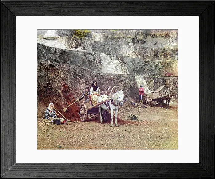 Framed Print : Work at the Bakalskii mine, 1910. Creator: Sergey Mikhaylovich Prokudin-Gorsky Framed Print : Work at the Bakalskii mine, 1910. Creator: Sergey Mikhaylovich Prokudin-Gorsky