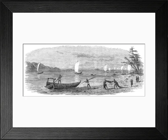 Framed Print : Scenes in Japan: entrance to the inland sea, 1864. Creator: Unknown Framed Print : Scenes in Japan: entrance to the inland sea, 1864. Creator: Unknown