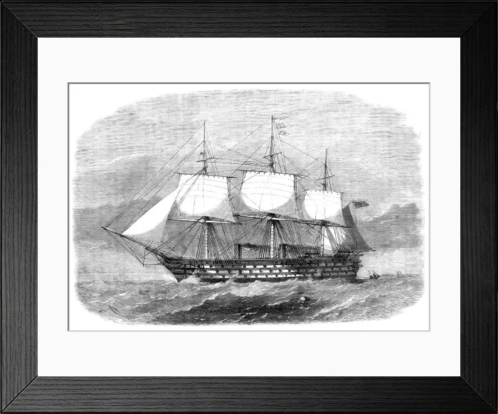 Framed Print : H.M.S. Victoria, 102 guns, the new flagship of the Mediterranean fleet, 1864. Creator: Smyth Framed Print : H.M.S. Victoria, 102 guns, the new flagship of the Mediterranean fleet, 1864. Creator: Smyth