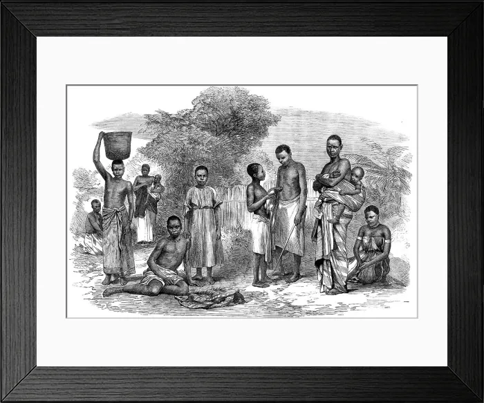 Framed Print : Men and women of the Manganja and Ajawa tribes, from the Zambesi Country, in Africa, 1864. Creator: Unknown Framed Print : Men and women of the Manganja and Ajawa tribes, from the Zambesi Country, in Africa, 1864. Creator: Unknown