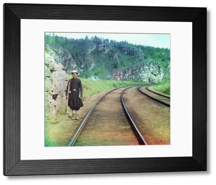 Framed Print : Bashkir switchman, 1910. Creator: Sergey Mikhaylovich Prokudin-Gorsky
