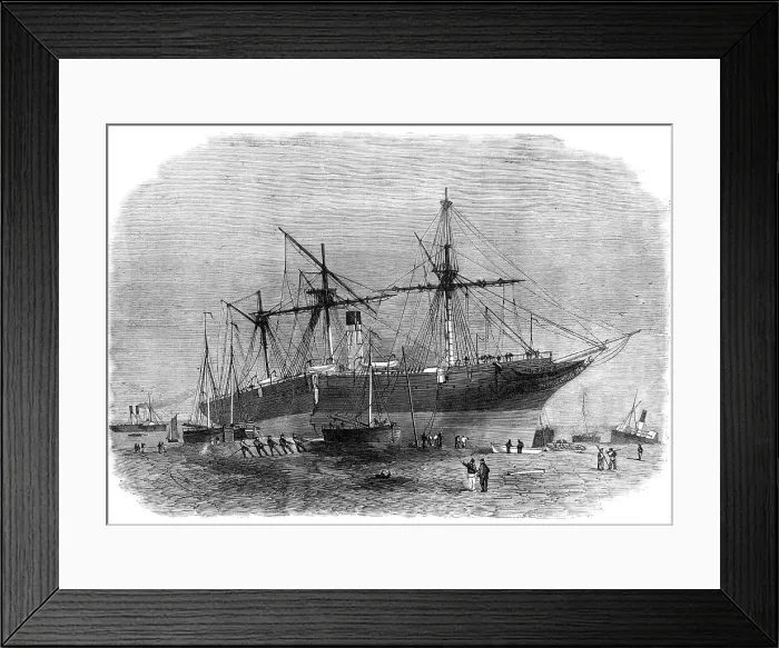 Framed Print : Wreck of the Montreal Ocean Steam-Ship Company's mail-steamer Jura, Crosby Point...Liverpool, 1864. Creator: Smyth Framed Print : Wreck of the Montreal Ocean Steam-Ship Company's mail-steamer Jura, Crosby Point...Liverpool, 1864. Creator: Smyth