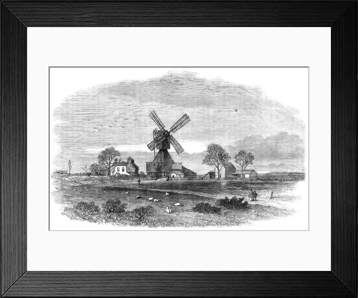 Framed Print : The Old Mill on Wimbledon-Common, lately removed, 1864. Creator: Mason Jackson Framed Print : The Old Mill on Wimbledon-Common, lately removed, 1864. Creator: Mason Jackson