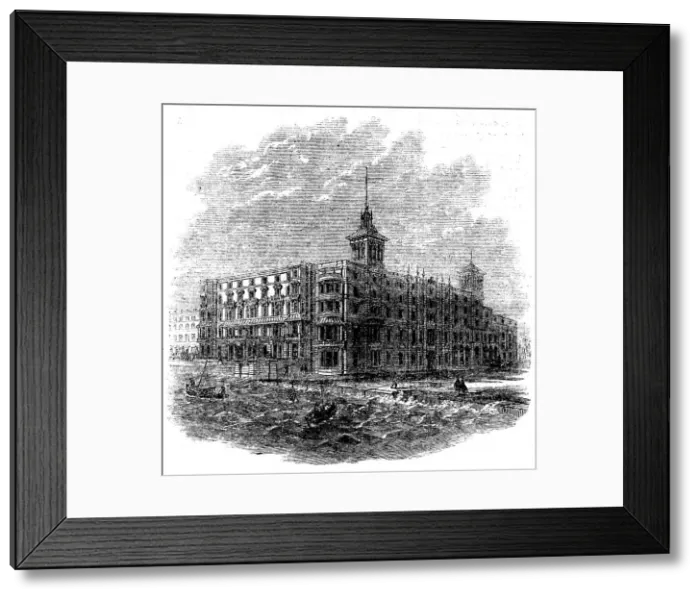 Framed Print : The Queen's Hotel, Hastings, 1862. Creator: Unknown Framed Print : The Queen's Hotel, Hastings, 1862. Creator: Unknown