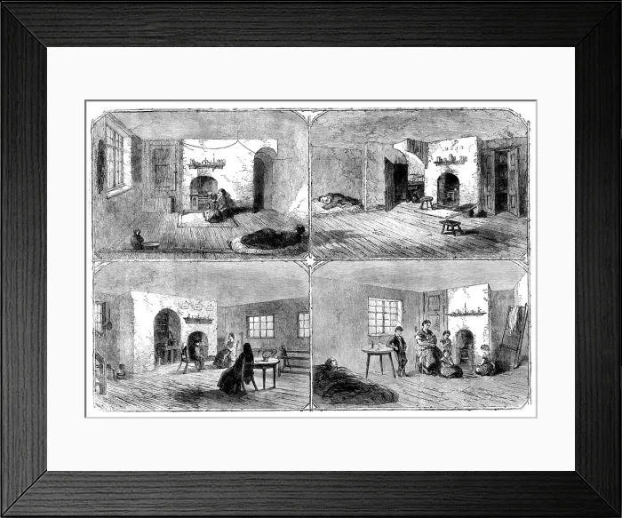 Framed Print : The Cotton Famine: dwellings of Manchester operatives, 1862. Creator: Unknown Framed Print : The Cotton Famine: dwellings of Manchester operatives, 1862. Creator: Unknown