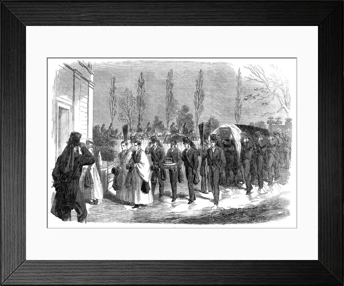 Framed Print : The funeral of the Duke of Newcastle at Markham Clinton, Notts. 1864. Creator: Unknown Framed Print : The funeral of the Duke of Newcastle at Markham Clinton, Notts. 1864. Creator: Unknown
