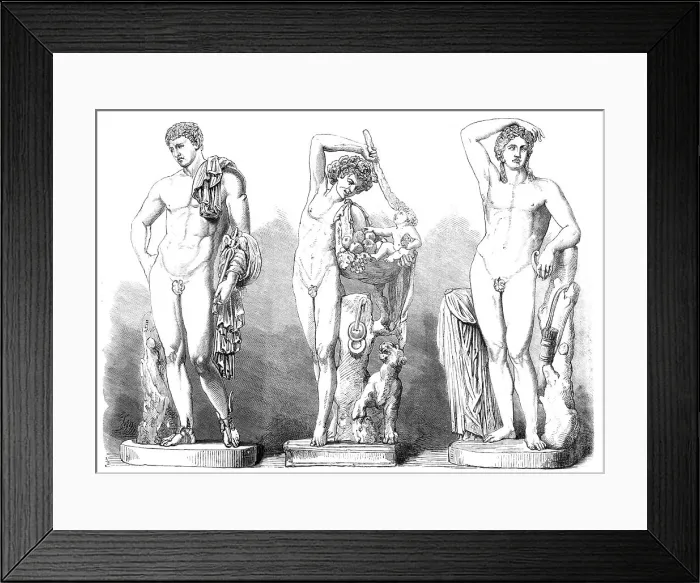Framed Print : Ancient statues in the British Museum, from the Farnese Palace at Rome, 1864. Creator: Unknown Framed Print : Ancient statues in the British Museum, from the Farnese Palace at Rome, 1864. Creator: Unknown