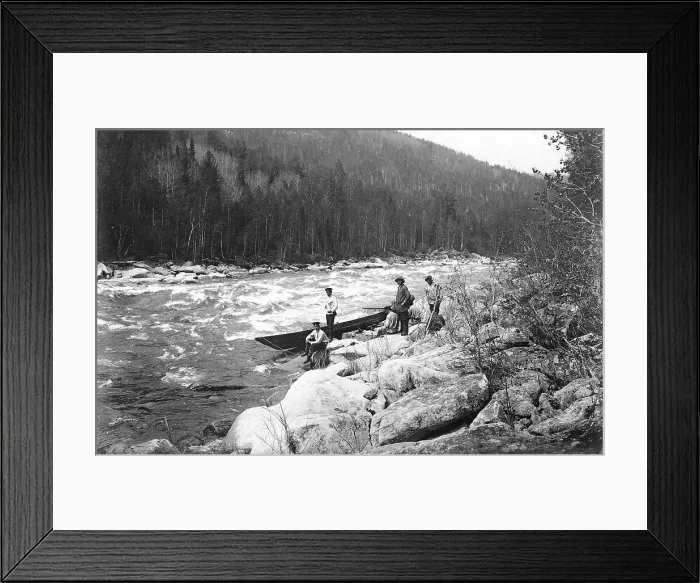 Framed Print : Boat on the Rocks Near the Mrassu Rapids, 1913. Creator: GI Ivanov Framed Print : Boat on the Rocks Near the Mrassu Rapids, 1913. Creator: GI Ivanov