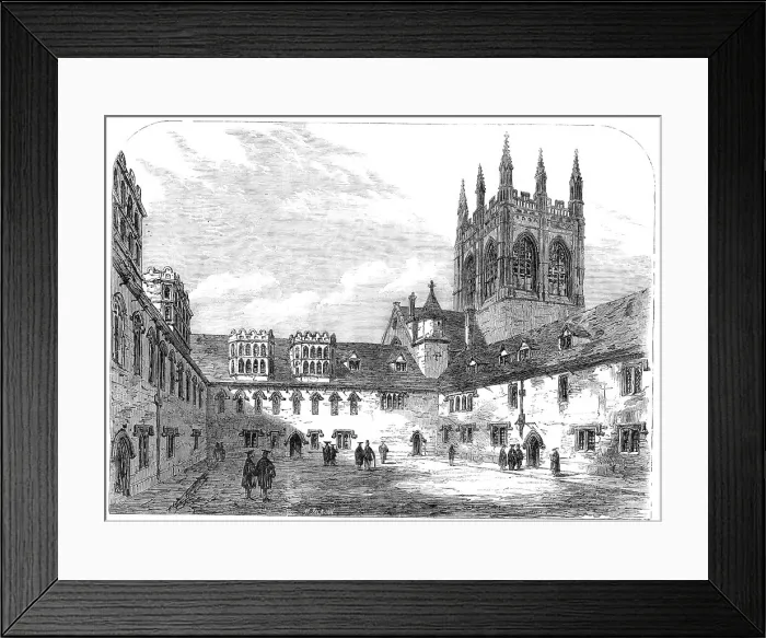 Framed Print : Views of Merton College, Oxford: the undergraduates quadrangle, 1864. Creator: Mason Jackson Framed Print : Views of Merton College, Oxford: the undergraduates quadrangle, 1864. Creator: Mason Jackson