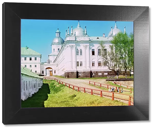 Main building of the St. Nilus Stolobensky Monastery, Lake Seliger, 1910. Creator: Sergey Mikhaylovich Prokudin-Gorsky