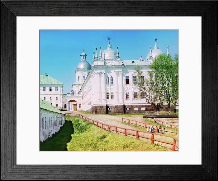 Framed Print : Main building of the St. Nilus Stolobensky Monastery, Lake Seliger, 1910. Creator: Sergey Mikhaylovich Prokudin-Gorsky Framed Print : Main building of the St. Nilus Stolobensky Monastery, Lake Seliger, 1910. Creator: Sergey Mikhaylovich Prokudin-Gorsky