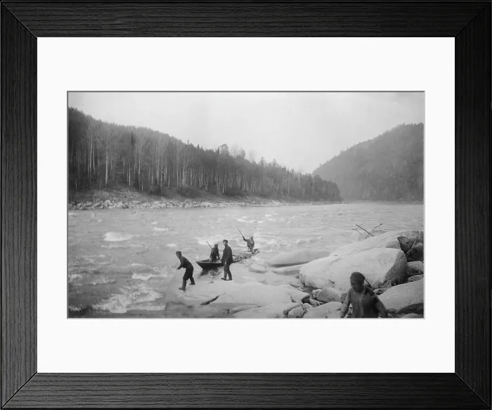 Framed Print : Lifting a Boat to the Mrasskii Rapid, 1913. Creator: GI Ivanov Framed Print : Lifting a Boat to the Mrasskii Rapid, 1913. Creator: GI Ivanov