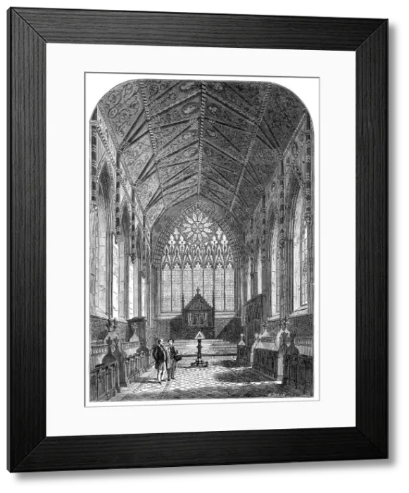 Framed Print : Views of Merton College, Oxford: the Chapel, 1864. Creator: Mason Jackson Framed Print : Views of Merton College, Oxford: the Chapel, 1864. Creator: Mason Jackson