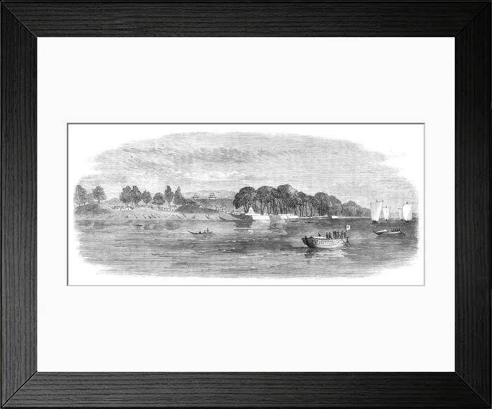 Framed Print : Scenes in Japan: palace of the Daimio at Agasi, 1864. Creator: Unknown Framed Print : Scenes in Japan: palace of the Daimio at Agasi, 1864. Creator: Unknown