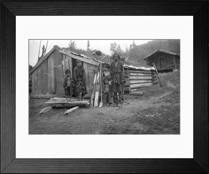 Framed Print : Shoria Family by their Yurt, Ulus Kumys, 1913. Creator: GI Ivanov Framed Print : Shoria Family by their Yurt, Ulus Kumys, 1913. Creator: GI Ivanov