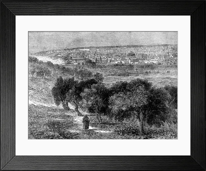 Framed Print : Jerusalem from the Mount of Olives - from a photograph by Mr. F. Bedford... 1862. Creator: Mason Jackson Framed Print : Jerusalem from the Mount of Olives - from a photograph by Mr. F. Bedford... 1862. Creator: Mason Jackson