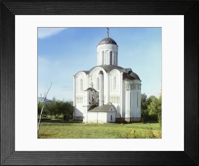 Framed Print : City of Vladimir: Dmitrievsky Cathedral, from the east, 1911. Creator: Sergey Mikhaylovich Prokudin-Gorsky Framed Print : City of Vladimir: Dmitrievsky Cathedral, from the east, 1911. Creator: Sergey Mikhaylovich Prokudin-Gorsky