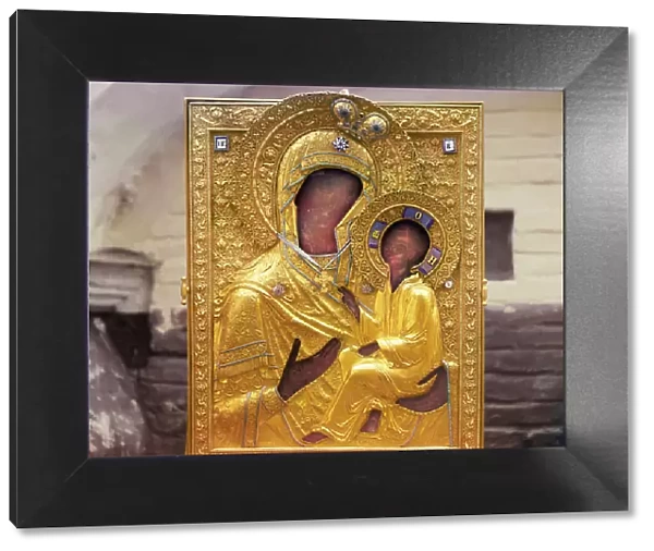 Icon of the Mother of God of Tikhvin, church of the Ipatievsky Monastery, Kostroma, 1911. Creator: Sergey Mikhaylovich Prokudin-Gorsky
