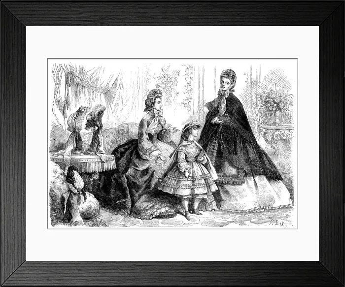 Framed Print : Paris fashions for December, 1862. Creator: Unknown Framed Print : Paris fashions for December, 1862. Creator: Unknown