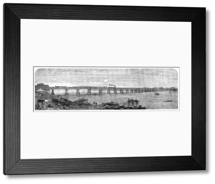 Framed Print : Viaduct over the Taptee, for the Bombay, Baroda, and Central India Railway, 1862. Creator: Unknown Framed Print : Viaduct over the Taptee, for the Bombay, Baroda, and Central India Railway, 1862. Creator: Unknown