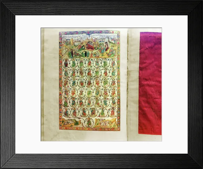 Framed Print : Pictures from the 1603 Gospel, vestry of the Ipatievsky Monastery. Kostroma, 1911. Creator: Sergey Mikhaylovich Prokudin-Gorsky Framed Print : Pictures from the 1603 Gospel, vestry of the Ipatievsky Monastery. Kostroma, 1911. Creator: Sergey Mikhaylovich Prokudin-Gorsky