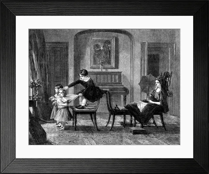 Framed Print : Children Playing at Horses, by C. R. Leslie, in the late International Exhibition, 1862. Creator: W Thomas. Children Playing at Horses, by C. R. Leslie, in the late International Exhibition, 1862. Creator: W Thomas Framed Print : Children Playing at Horses, by C. R. Leslie, in the late International Exhibition, 1862. Creator: W Thomas. Children Playing at Horses, by C. R. Leslie, in the late International Exhibition, 1862. Creator: W Thomas