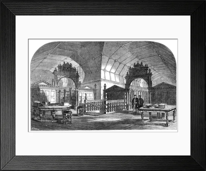 Framed Print : Views of Merton College, Oxford: the Library, 1864. Creator: Mason Jackson Framed Print : Views of Merton College, Oxford: the Library, 1864. Creator: Mason Jackson