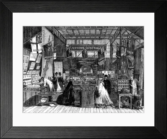 Framed Print : The International Exhibition: the New Zealand Court... 1862. Creator: Unknown Framed Print : The International Exhibition: the New Zealand Court... 1862. Creator: Unknown
