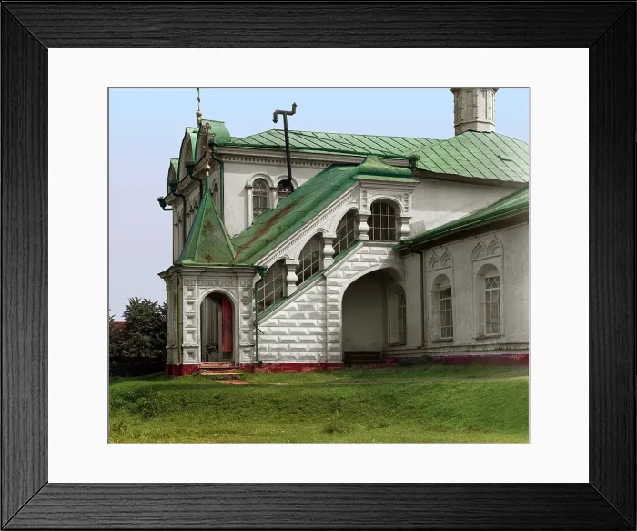 Framed Print : Entrance into the Fyodorovskaya Church, Yaroslavl, 1911. Creator: Sergey Mikhaylovich Prokudin-Gorsky Framed Print : Entrance into the Fyodorovskaya Church, Yaroslavl, 1911. Creator: Sergey Mikhaylovich Prokudin-Gorsky