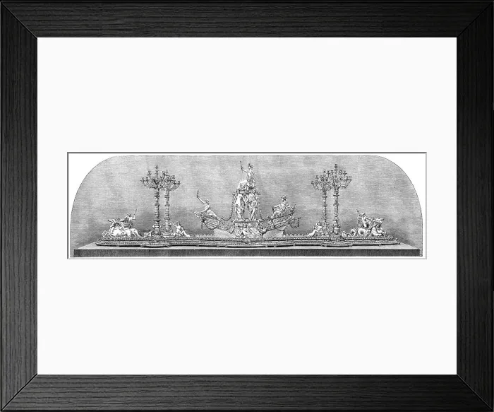 Framed Print : The International Exhibition: plateau and candelabra by Messrs. Christofle, of Paris, 1862. Creator: Unknown