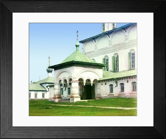 Framed Print : Entrance into the Fyodorovskaya Church, Yaroslavl, 1911. Creator: Sergey Mikhaylovich Prokudin-Gorsky Framed Print : Entrance into the Fyodorovskaya Church, Yaroslavl, 1911. Creator: Sergey Mikhaylovich Prokudin-Gorsky