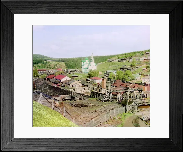 Framed Print : Factory in Kyn belonging to Count S.A. Stroganov (work was stopped), 1912. Creator: Sergey Mikhaylovich Prokudin-Gorsky Framed Print : Factory in Kyn belonging to Count S.A. Stroganov (work was stopped), 1912. Creator: Sergey Mikhaylovich Prokudin-Gorsky