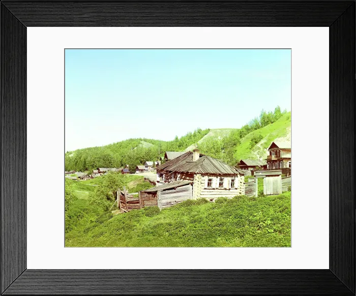 Framed Print : Small town of Vershiny near the city of Tobolsk, 1912. Creator: Sergey Mikhaylovich Prokudin-Gorsky Framed Print : Small town of Vershiny near the city of Tobolsk, 1912. Creator: Sergey Mikhaylovich Prokudin-Gorsky