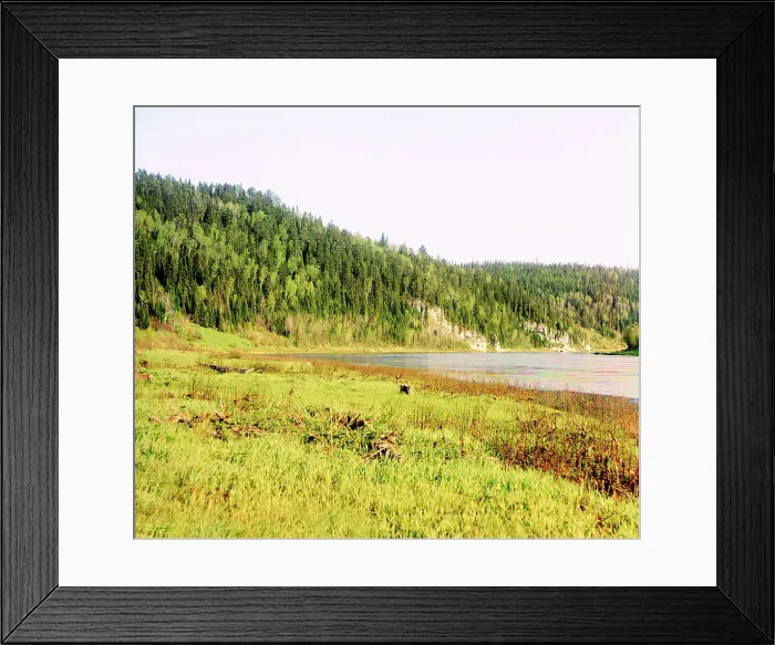 Framed Print : Shaitanskii Rock, Chusovaia River, 1912. Creator: Sergey Mikhaylovich Prokudin-Gorsky Framed Print : Shaitanskii Rock, Chusovaia River, 1912. Creator: Sergey Mikhaylovich Prokudin-Gorsky