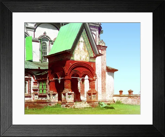 Framed Print : Entrance into the Church of Saint John Chrysostom (from the southwest), Yaroslavl, 1911. Creator: Sergey Mikhaylovich Prokudin-Gorsky Framed Print : Entrance into the Church of Saint John Chrysostom (from the southwest), Yaroslavl, 1911. Creator: Sergey Mikhaylovich Prokudin-Gorsky