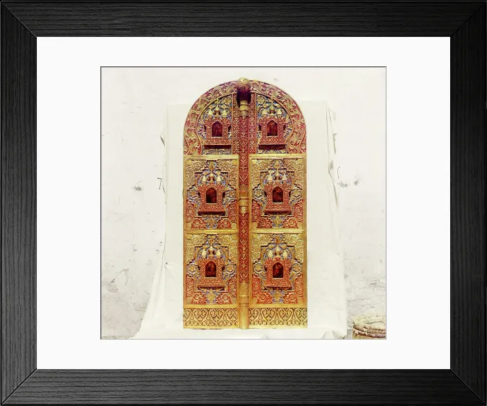 Framed Print : Carved wooden Holy Gates from the seventeenth century in the Rostov museum, Rostov Velikii, 1911. Creator: Sergey Mikhaylovich Prokudin-Gorsky Framed Print : Carved wooden Holy Gates from the seventeenth century in the Rostov museum, Rostov Velikii, 1911. Creator: Sergey Mikhaylovich Prokudin-Gorsky