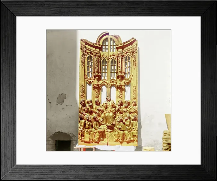 Framed Print : Holy Gates from the second half of the eighteenth century with carved images of the Mother... 1911. Creator: Sergey Mikhaylovich Prokudin-Gorsky Framed Print : Holy Gates from the second half of the eighteenth century with carved images of the Mother... 1911. Creator: Sergey Mikhaylovich Prokudin-Gorsky