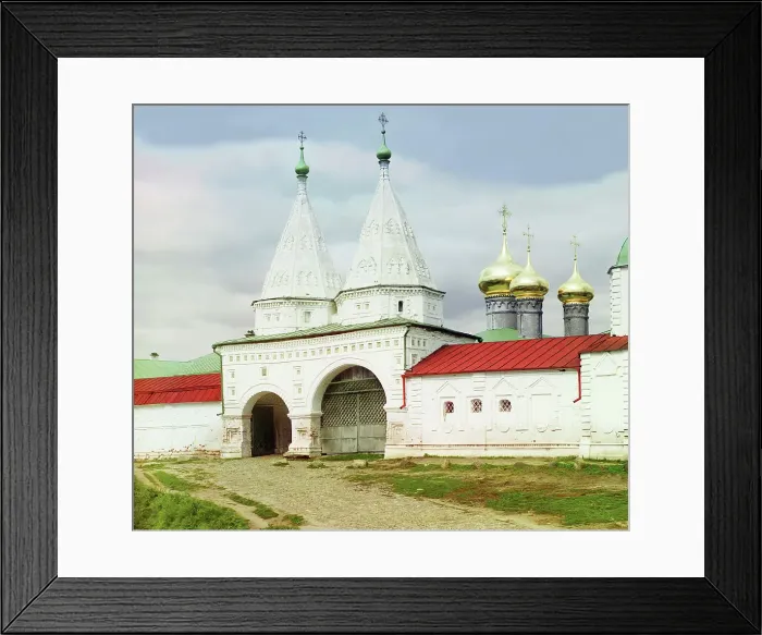 Framed Print : Entrance gate of the Venerable Rizopolozhensky Monastery, Suzdal, 1912. Creator: Sergey Mikhaylovich Prokudin-Gorsky Framed Print : Entrance gate of the Venerable Rizopolozhensky Monastery, Suzdal, 1912. Creator: Sergey Mikhaylovich Prokudin-Gorsky