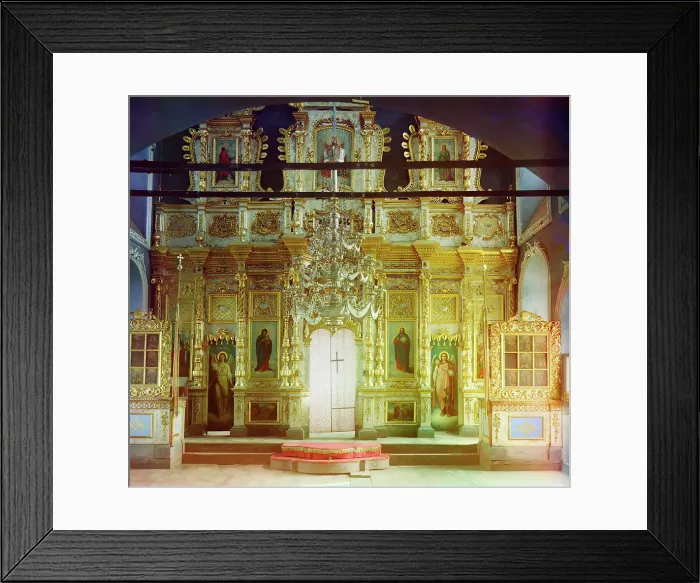 Framed Print : Iconostasis in Trinity Cathedral in the city of Ialutorovsk, 1912. Creator: Sergey Mikhaylovich Prokudin-Gorsky Framed Print : Iconostasis in Trinity Cathedral in the city of Ialutorovsk, 1912. Creator: Sergey Mikhaylovich Prokudin-Gorsky