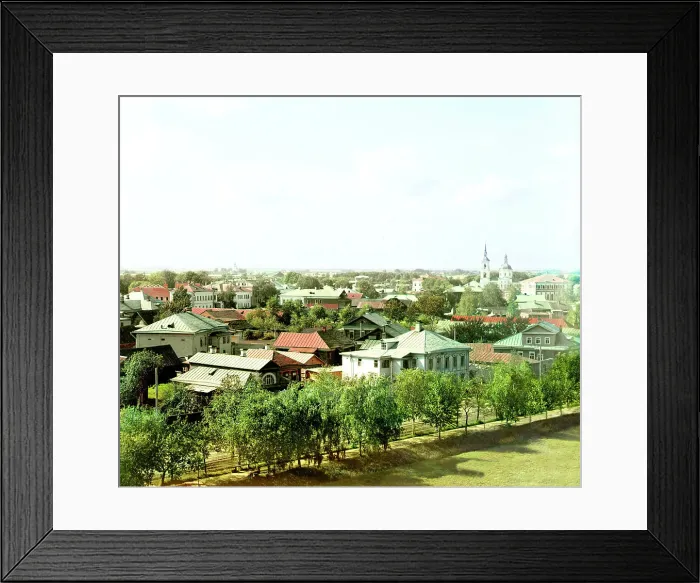 Framed Print : General view of Rostov [Velikii] from the bell tower of the Church of All Saints, 1911. Creator: Sergey Mikhaylovich Prokudin-Gorsky