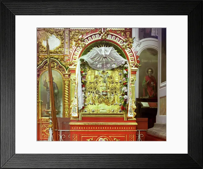Framed Print : Miraculous icon brought by Saint Dalmat, Dalmatovo, 1912. Creator: Sergey Mikhaylovich Prokudin-Gorsky Framed Print : Miraculous icon brought by Saint Dalmat, Dalmatovo, 1912. Creator: Sergey Mikhaylovich Prokudin-Gorsky