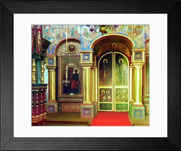 Framed Print : Iconostasis in the Church of John the Theologian, Rostov Velikii, 1911. Creator: Sergey Mikhaylovich Prokudin-Gorsky Framed Print : Iconostasis in the Church of John the Theologian, Rostov Velikii, 1911. Creator: Sergey Mikhaylovich Prokudin-Gorsky