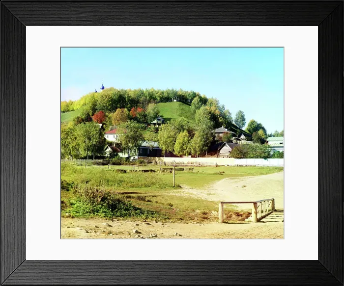 Framed Print : Plyos: view of the city with its main cathedral, 1910. Creator: Sergey Mikhaylovich Prokudin-Gorsky Framed Print : Plyos: view of the city with its main cathedral, 1910. Creator: Sergey Mikhaylovich Prokudin-Gorsky