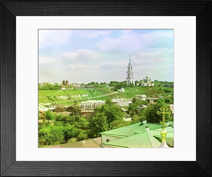 Framed Print : Prince Fedor's side [of the city] from the bell tower of the Cathedral of the Transfigur... 1910. Creator: Sergey Mikhaylovich Prokudin-Gorsky