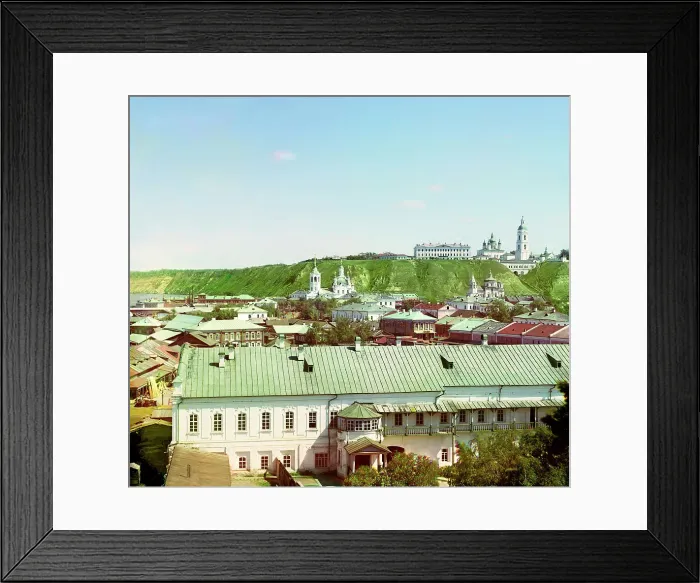 Framed Print : View of the city of Tobolsk from the bell tower of the Church of the Transfiguration... 1912. Creator: Sergey Mikhaylovich Prokudin-Gorsky Framed Print : View of the city of Tobolsk from the bell tower of the Church of the Transfiguration... 1912. Creator: Sergey Mikhaylovich Prokudin-Gorsky