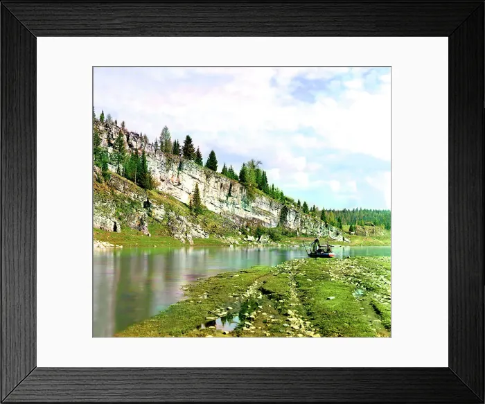 Framed Print : Slizkoi Rock, Chusovaya River, 1912. Creator: Sergey Mikhaylovich Prokudin-Gorsky Framed Print : Slizkoi Rock, Chusovaya River, 1912. Creator: Sergey Mikhaylovich Prokudin-Gorsky