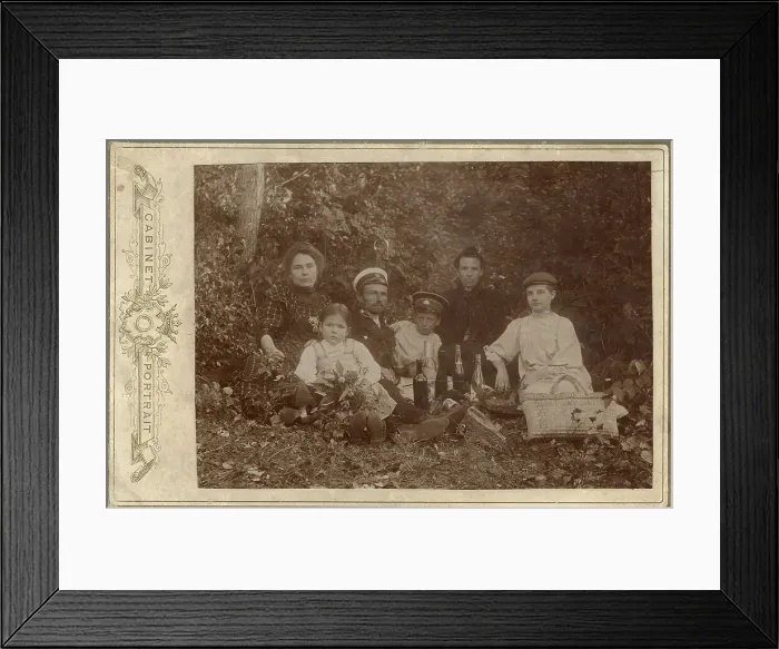 Framed Print : Usevich Family at a Picnic on the Irkut River Shore, 1910-1919. Creator: Unknown Framed Print : Usevich Family at a Picnic on the Irkut River Shore, 1910-1919. Creator: Unknown