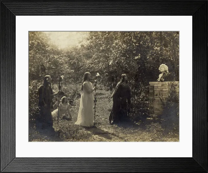 Framed Print : Briner sisters (from right to left) Nina, Maria, sitting on the ground Ekaterina Kornakova, 1914. Creator: Unknown Framed Print : Briner sisters (from right to left) Nina, Maria, sitting on the ground Ekaterina Kornakova, 1914. Creator: Unknown